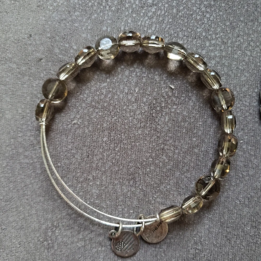 2 Pk Alex and Ani Silver & Grey Beaded Bracelets